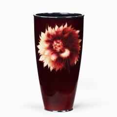  Ando A Showa period red gin bari trumpet vase by Ando - 2475367