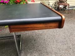  Andre Laurent Sexy Slim Rosewood and Chrome Desk by Ste Marie and Laurent Mid Century - 3269339