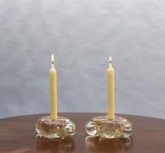  Andre Thuret Two Handblown Glass Candlestick Holders by Andre Thuret sold as a pair  - 2935620