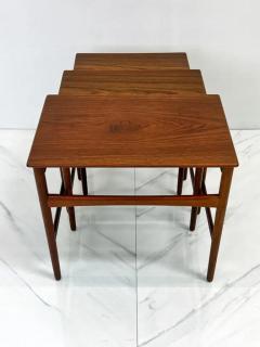  Andreas Tuck M belfabrik Hans J Wegner Teak Nesting Tables Set At 40 for Andreas Tuck Denmark 1960s - 3176265