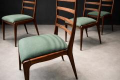  Angelini Set of Six Dining Chairs in Caviuna Hardwood and Suede by Angelini Brazil - 4488709