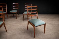  Angelini Set of Six Dining Chairs in Caviuna Hardwood and Suede by Angelini Brazil - 4488710