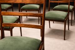  Angelini Set of Six Dining Chairs in Caviuna Hardwood and Suede by Angelini Brazil - 4488714