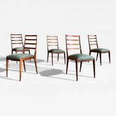  Angelini Set of Six Dining Chairs in Caviuna Hardwood and Suede by Angelini Brazil - 4537528
