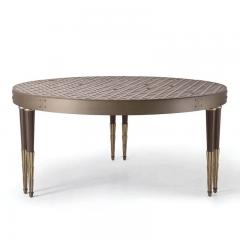  Angelo Cappellini Round Clear Tessella Table with Geometric Inlay - 4428884