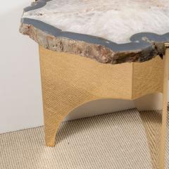  Appel Modern Agate Table with Mirror Polished Bronze Base - 1476911