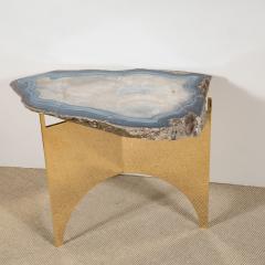 Appel Modern Agate table with mirror polished bronze base - 1476935