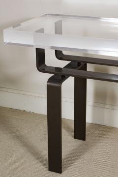  Appel Modern LUCITE AND STATUARY BRONZE CUSTOM DESIGNED CONSOLE TABLE - 1699875