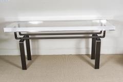  Appel Modern LUCITE AND STATUARY BRONZE CUSTOM DESIGNED CONSOLE TABLE - 1699878