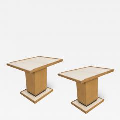  Appel Modern PAIR OF APPEL MODERN CERUSED OAK SIDE TABLES WITH PARCHMENT TOP - 1703101