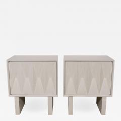  Appel Modern Pair of sculpted front night stands in light cerused oak by Appel Modern - 1477224
