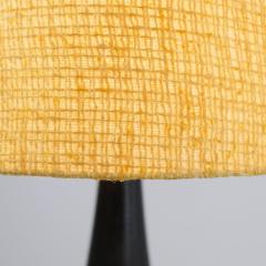 Arabia Mid Century Modern Ceramic Table Lamp in Black With Yellow Shade Arabia 1950s - 4360262