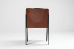 Arco Black Oak and Brown Leather Arco Chairs 1980s - 1216596