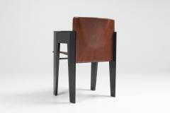  Arco Black Oak and Brown Leather Arco Chairs 1980s - 1216598