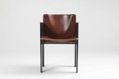  Arco Black Oak and Brown Leather Arco Chairs 1980s - 1216602