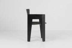  Arco Black Oak and Leather Arco Dining Chairs 1980s - 1226150