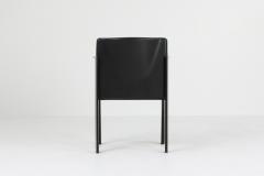  Arco Black Oak and Leather Arco Dining Chairs 1980s - 1226151