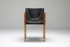  Arco Post modern Sculptural Leather Wood Chairs By Arco 1980s - 1248821