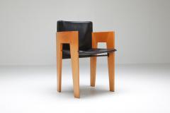  Arco Post modern Sculptural Leather Wood Chairs By Arco 1980s - 1248823