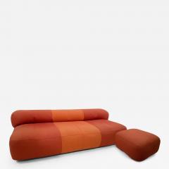  Arflex Mid Century Modern Orange Sofa Ottoman by Arflex - 2596471