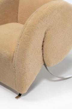  Arflex Sculptural Italian Chair by Arflex in Hand Sewn Champagne Shearling Hides c 1991 - 4117951
