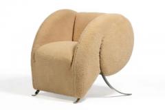  Arflex Sculptural Italian Chair by Arflex in Hand Sewn Champagne Shearling Hides c 1991 - 4117974