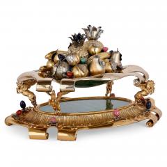  Argenteria Fiorentini Spertini of Milan Large Italian silver parcel gilt and hardstone centrepiece from Milan c 1980 - 2951081