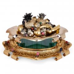  Argenteria Fiorentini Spertini of Milan Large Italian silver parcel gilt and hardstone centrepiece from Milan c 1980 - 2951082
