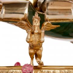  Argenteria Fiorentini Spertini of Milan Large Italian silver parcel gilt and hardstone centrepiece from Milan c 1980 - 2951083