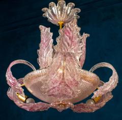  Aristi Barovier Art Deco Pink Ninfea Murano Glass Chandelier by Barovier Italy 1940 - 3613816