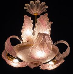 Aristi Barovier Art Deco Pink Ninfea Murano Glass Chandelier by Barovier Italy 1940 - 3613822