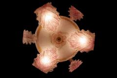  Aristi Barovier Art Deco Pink Ninfea Murano Glass Chandelier by Barovier Italy 1940 - 3613828