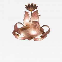  Aristi Barovier Art Deco Pink Ninfea Murano Glass Chandelier by Barovier Italy 1940 - 3614936