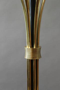  Arlus Fine French 1950s Brass and Black Metal Floor Lamp by Arlus - 402204