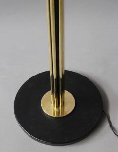  Arlus Fine French 1950s Brass and Black Metal Floor Lamp by Arlus - 402206