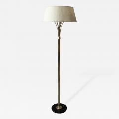  Arlus Fine French 1950s Brass and Black Metal Floor Lamp by Arlus - 403467