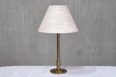  Armani Casa Danish Modern Patinated Brass Table Lamp with Tussah Silk Shade 1950s - 4446367