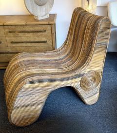  Arpex Pair of Rattan Slipper Chairs Italy 1980s - 4610982