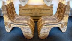  Arpex Pair of Rattan Slipper Chairs Italy 1980s - 4610984