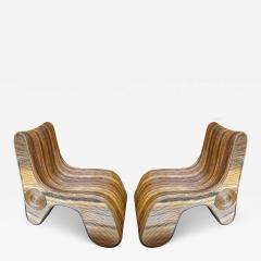  Arpex Pair of Rattan Slipper Chairs Italy 1980s - 4613968