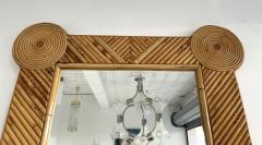  Arpex Rattan Mirror by Arpex International Italy 1970s - 2160516