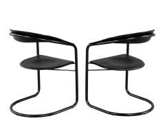  Arrben Italy Pair of Post Modern Arrben Italy Canasta Arm Chairs in Leather - 4472289