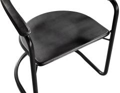  Arrben Italy Pair of Post Modern Arrben Italy Canasta Arm Chairs in Leather - 4472292