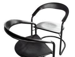  Arrben Italy Pair of Post Modern Arrben Italy Canasta Arm Chairs in Leather - 4472295