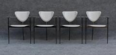  Arrben Italy Set of Four Arrben Marilyn Chairs in Gray Leather Black Chrome Made in Italy - 3387620