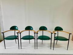  Arrben Italy Set of Four Green Stitched Leather Stiletto Chairs by Arrben ITALY - 4619803