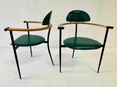  Arrben Italy Set of Four Green Stitched Leather Stiletto Chairs by Arrben ITALY - 4641465