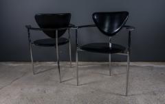  Arrben Italy Six Arrben of Italy Stiletto Model 525 Leather Dining Chairs 1980s - 2264359