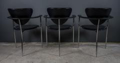  Arrben Italy Six Arrben of Italy Stiletto Model 525 Leather Dining Chairs 1980s - 2264360