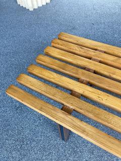  Arredamenti ISA Mid Century Modern Wood and Metal Bench by ISA Italy 1950s - 2813472